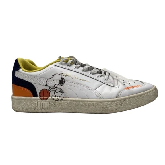 Puma Peanuts x Ralph Sampson ‘Snoopy’ White Graphic Low Top Sneakers, Men 10.5 - Picture 1 of 6